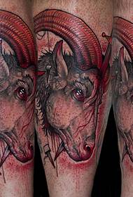 kojų spalvos kruvinos ožkos tatuiruotės paveikslėlis
