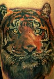 lindo patrón de tatuaxe de cabeza de tigre realista