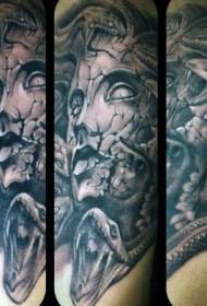 te pungarehu pango i pakaru i te tauira tattoo tattoo Medusa avatar