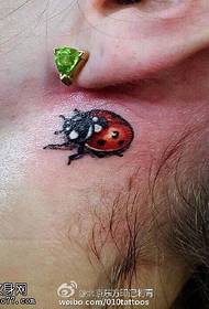 padrão de tatuagem de besouro atrás da orelha