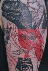 бум Колер сэрца дыназаўраў галава кветка малюнак рукі татуіроўкі