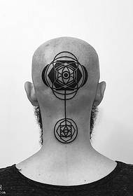geometric totem tattoo pattern of the head