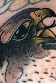 patrón de tatuaxe de cor de cabeza de aguia vella escola