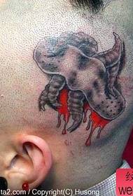 uzorak tetovaža krvoloka na glavi