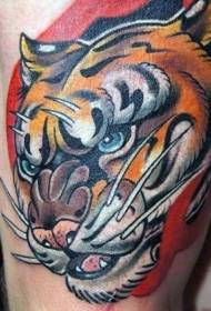 Uewerschenkel Tiger Avatar Faarf Tattoo Muster