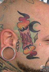an alternative man head candle tattoo pattern
