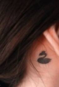 Head Tattoo Pattern: Head Cute Totem Little Swan Tattoo Pattern