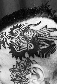 patrón de tatuaje de dragón de cabeza