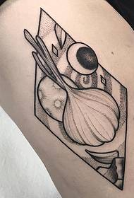 Geometrijski uzorak za tetoviranje češlja s češnjakom