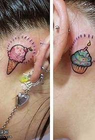 iza uzorka tetovaže za sladoled uha
