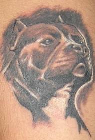 model de tatuaj cap negru bulldog