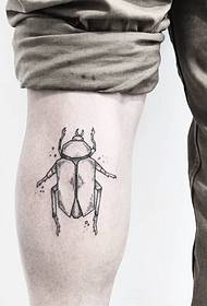 calf European and American beetle line tattoo Pattern