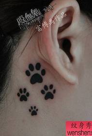 cute ear totem paw print tattoo pattern