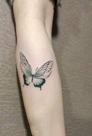 calf small fresh butterfly tattoo pattern