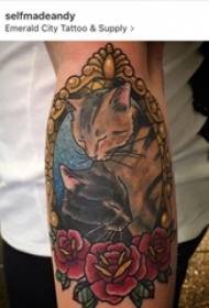 ноги пофарбовані татуювання техніка завод татуювання матеріал квітка татуювання кішка татуювання тварина татуювання малюнок