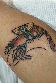 calf painted lemon shrimp tattoo pattern