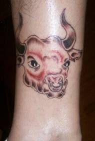 Young Bull Head Tattoo Pattern