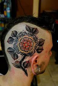 personal head flower tattoo pattern