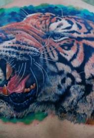 takaisin upea iso tiikeri pään tatuointikuvio