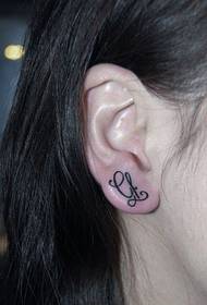 ear letter tattoo small work pattern