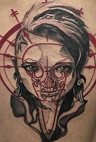 láb titokzatos nő tetoválás kép - 36501 - Leg Metal Metal Symbol Tattoo Pattern