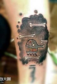 leg elephant bone tattoo pattern