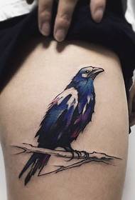 legs a quiet color crow tattoo tattoo
