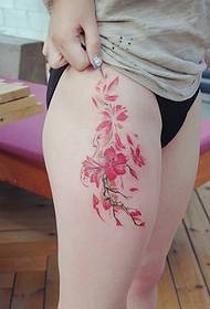 valkoinen reuna luumu kukka tatuointi tatuointi täydellinen virheetön