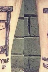 érdekes giljotin tetoválás kép a borjú