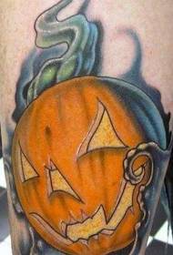Leg Halloween Pumpkin Tattoo Pattern