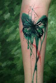 kojos asmenybės akvarelės rašalinio drugelio tatuiruotės modelis