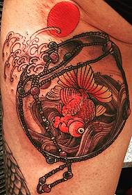 thigh Goldfish spray tattoo pattern