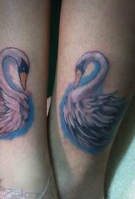 Legs of a pair of beautiful swan lovers Tattoo pattern