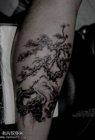 leg pine tattoo pattern