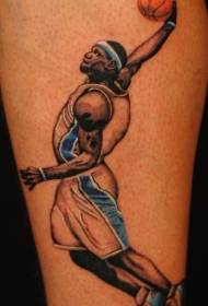 Leg color shoulder basketball player tattoo pattern