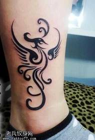 leg phoenix tattoo pattern