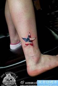kāju piecu zvaigžņu amerikāņu tetovējuma modelis
