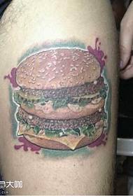 Láb hamburger tetoválás minta