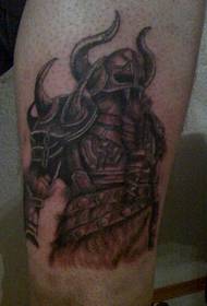 Legs Large And strong Viking warrior tattoo pattern