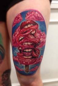 Узорак за тетоважу боје усана у боји ногу