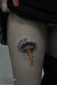 trend nogu munje crni oblak uzorak tetovaža