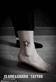 Leg Small fresh five-star tattoo pattern