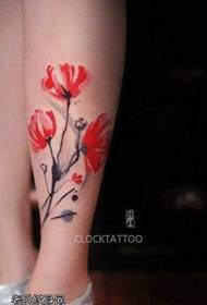 leg Color Poppy Tattoo Pattern
