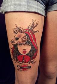 leg original painted mysterious witch tattoo picture