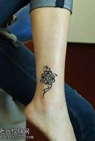 foot female flower tattoo pattern