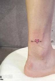 Leg Archery Heart Tattoo Pattern