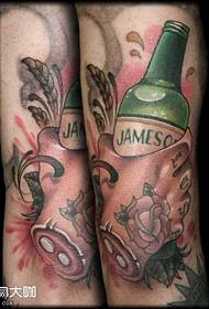 legs holding a beer tattoo pattern