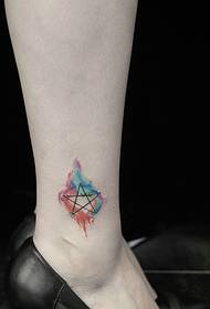 gamay nga leg nga mini nga tipo nga geometric nga lima nga may sumbanan nga sumbanan sa tattoo sa tattoo