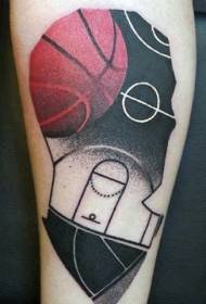 Сюрреалістичний стиль баскетбол тема татуювання ноги шаблон