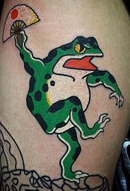 Thigh Japanese Frog Tattoo Pattern